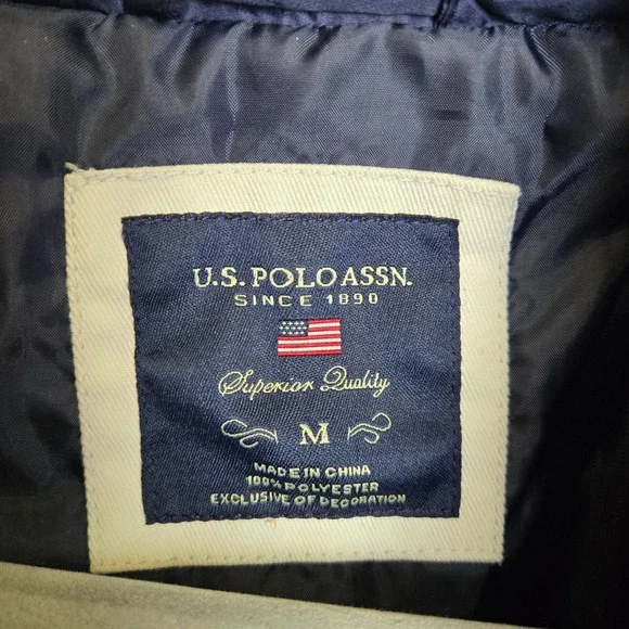 U.S. Polo Assn. Quilted Side Knit Moto Jacket, Evening Blue, Women's Size Medium - Picture 4 of 9